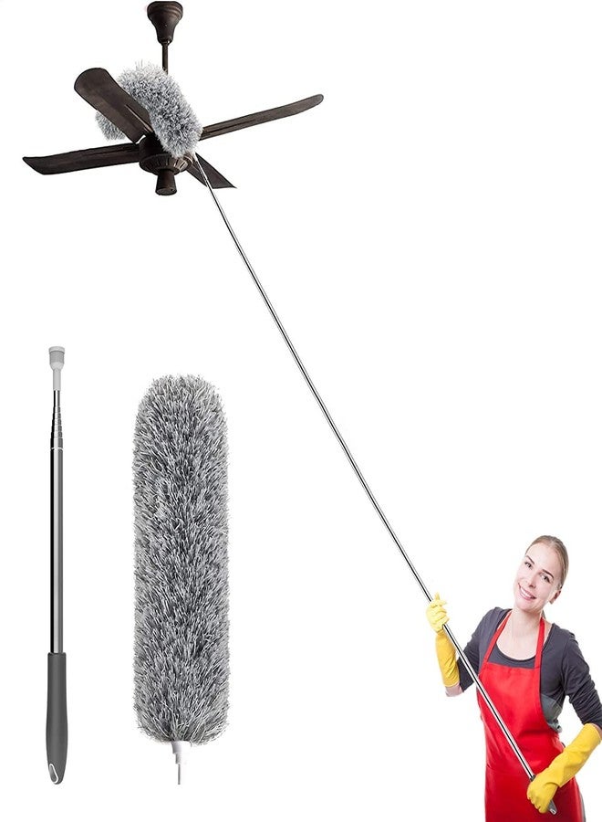 FRENYEAR Flexible Feather Magic Microfiber Duster for Cleaning Brush with Extendable Rod, Dust Fan Cleaner for Home,Room - Image 1